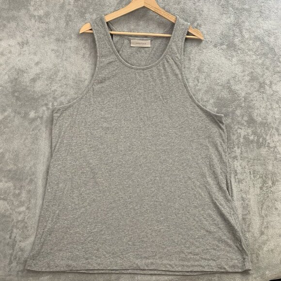 Essentials Fear of God Shirt Mens XL Gray Sleeveless Tank Top Casual Streetwear - Picture 1 of 10